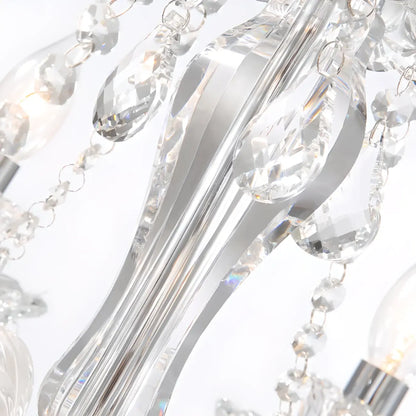 Sophisticated Clear Candelabra Shadeless Crystal Chandelier
