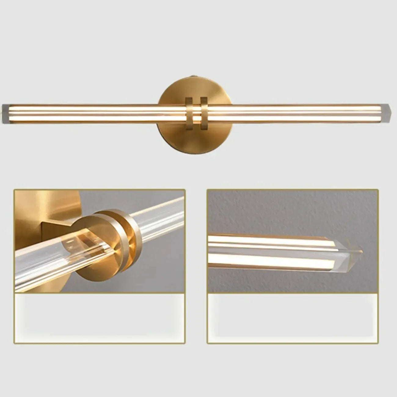 Multi Dimming Modern Linear Copper Bathroom Wall Lights