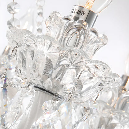 Sophisticated Clear Candelabra Shadeless Crystal Chandelier