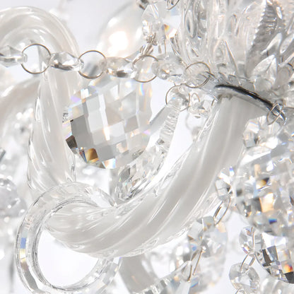 Sophisticated Clear Candelabra Shadeless Crystal Chandelier