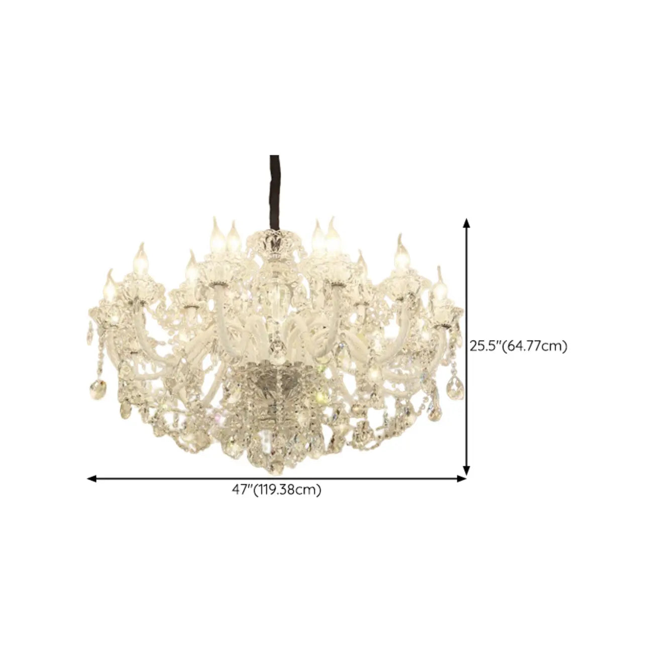 Sophisticated Clear Candelabra Shadeless Crystal Chandelier