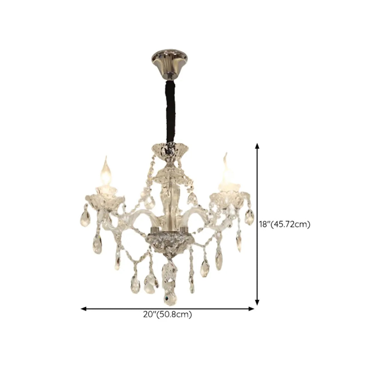 Sophisticated Clear Candelabra Shadeless Crystal Chandelier