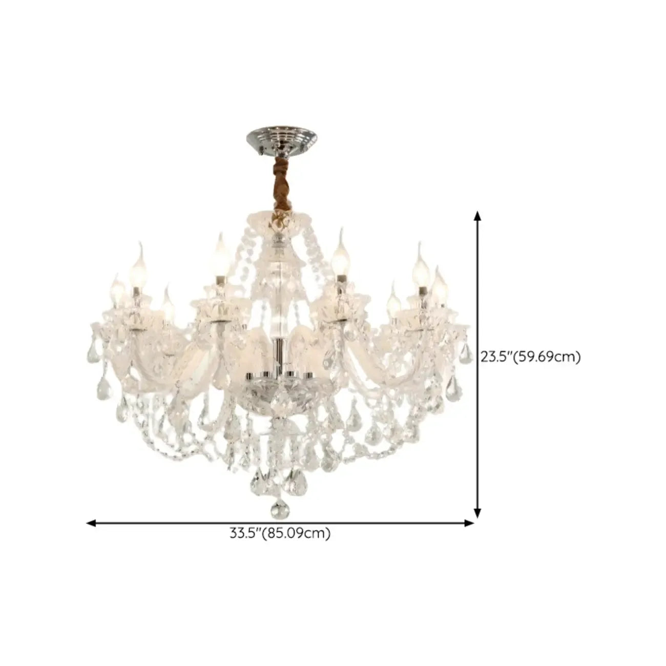 Sophisticated Clear Candelabra Shadeless Crystal Chandelier