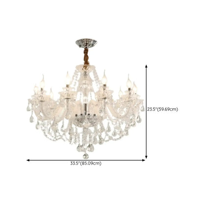 Sophisticated Clear Candelabra Shadeless Crystal Chandelier