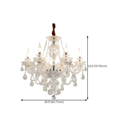 Sophisticated Clear Candelabra Shadeless Crystal Chandelier