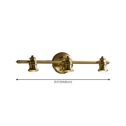 Multi Dimming Modern Linear Copper Bathroom Wall Lights