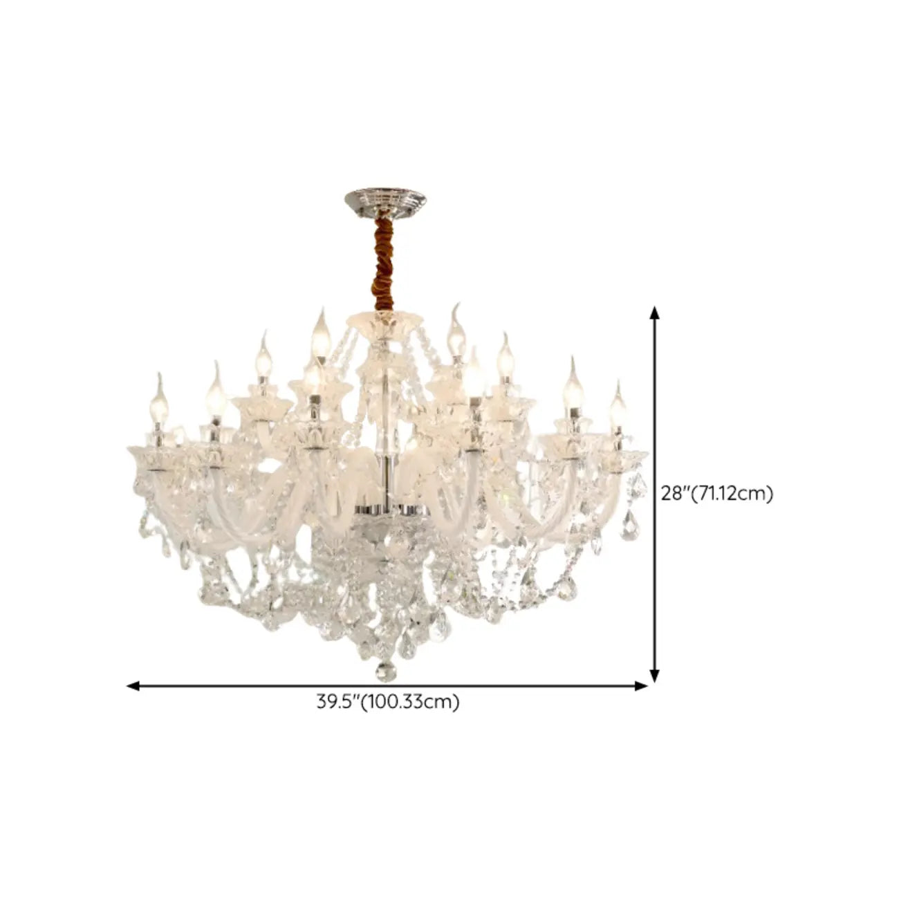 Sophisticated Clear Candelabra Shadeless Crystal Chandelier