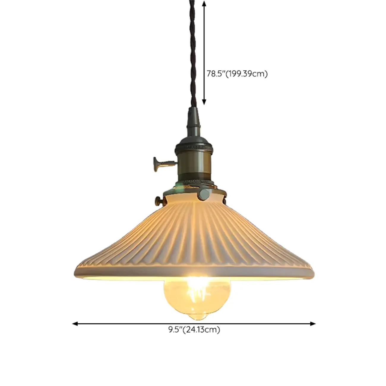 White Ceramic Floral Lampshade Pendant Light for Bedroom