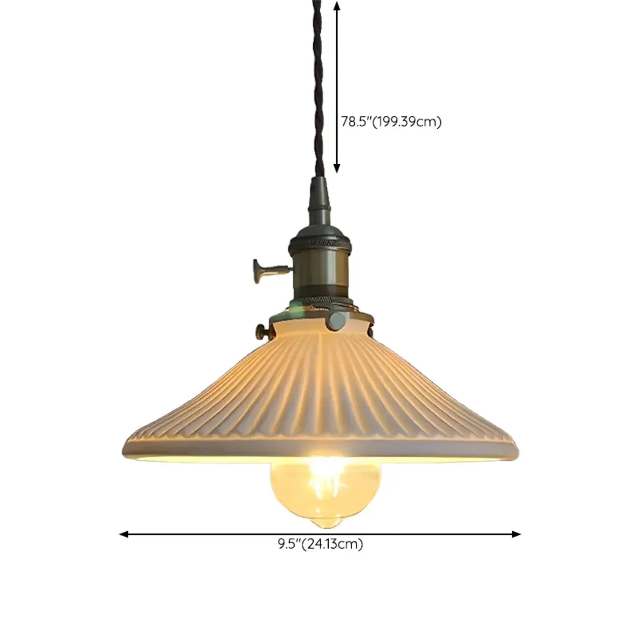 White Ceramic Floral Lampshade Pendant Light for Bedroom