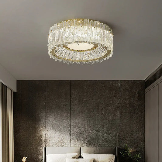 Modern Cylinder Crystal Ceiling Light for Living Room Use