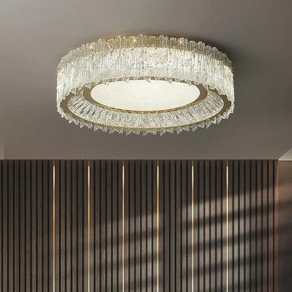 Modern Cylinder Crystal Ceiling Light for Living Room Use