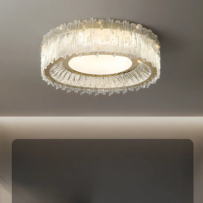 Modern Cylinder Crystal Ceiling Light for Living Room Use