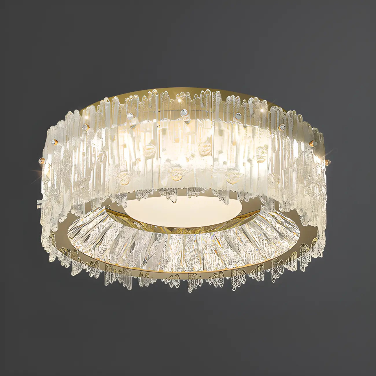 Modern Cylinder Crystal Ceiling Light for Living Room Use