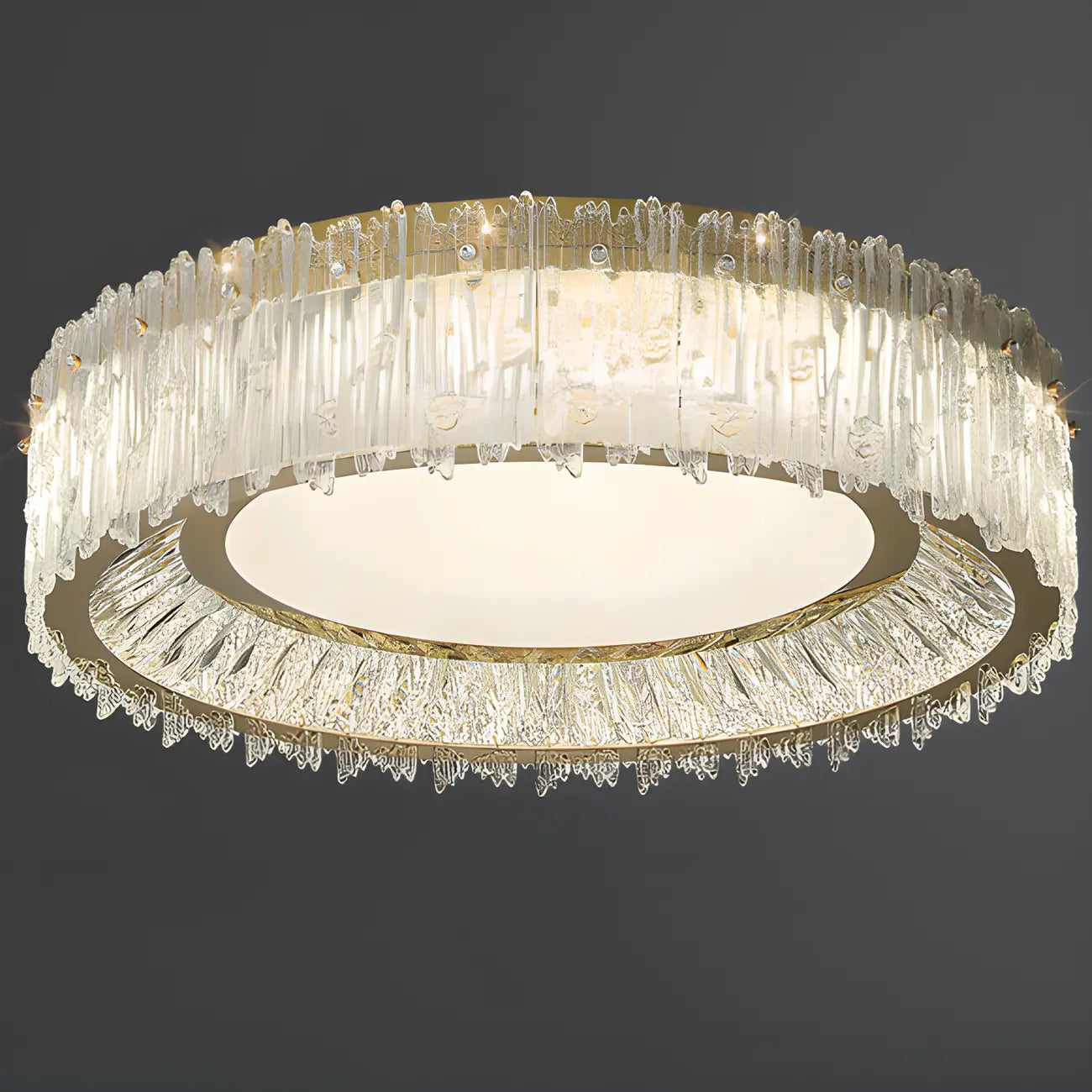 Modern Cylinder Crystal Ceiling Light for Living Room Use
