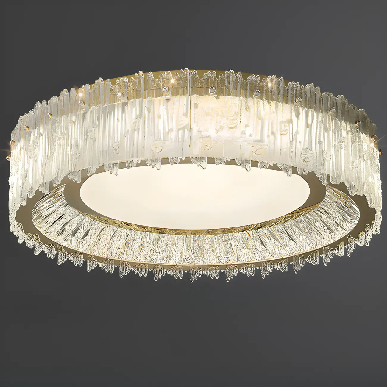 Modern Cylinder Crystal Ceiling Light for Living Room Use