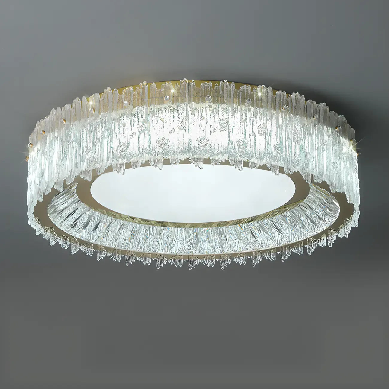 Modern Cylinder Crystal Ceiling Light for Living Room Use