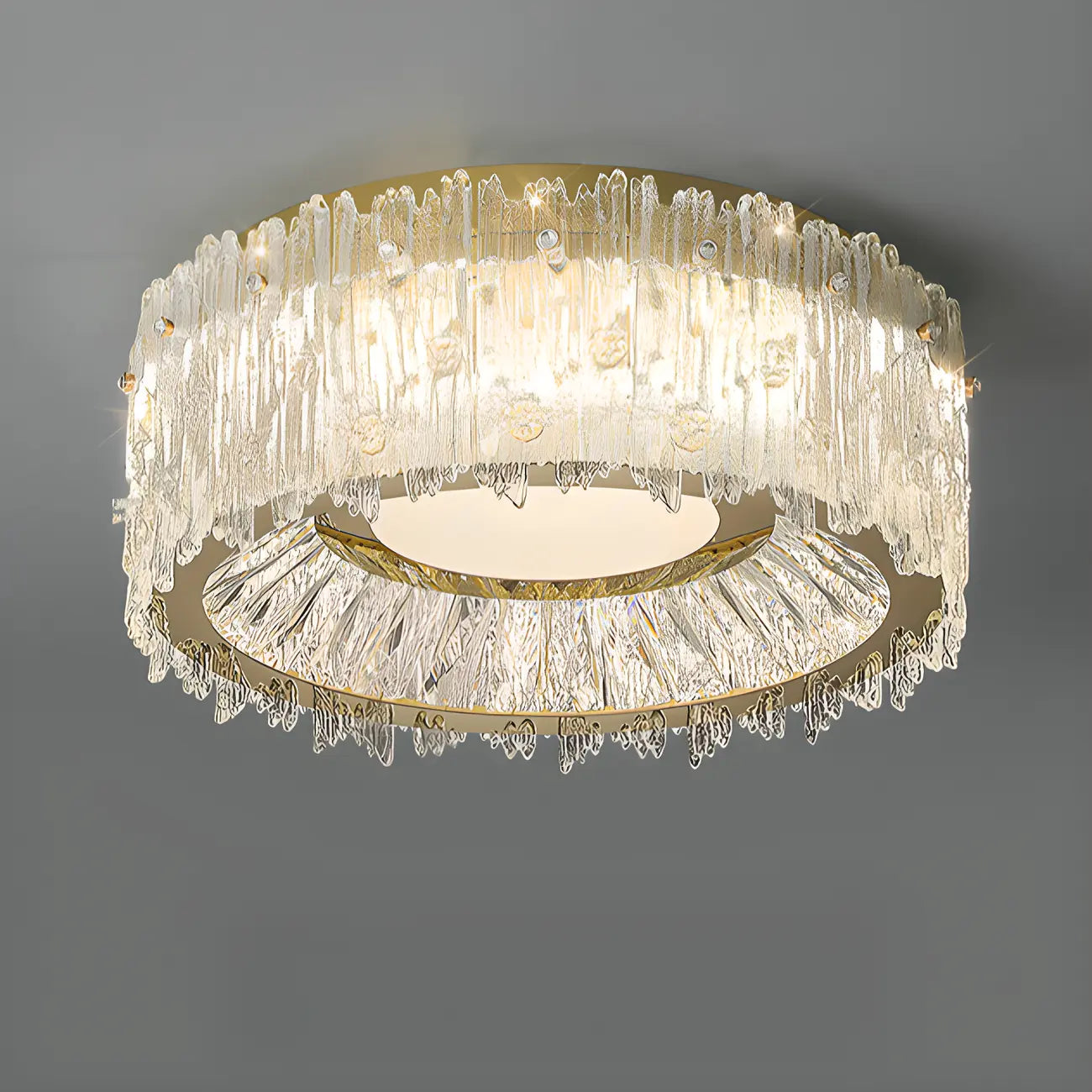 Modern Cylinder Crystal Ceiling Light for Living Room Use