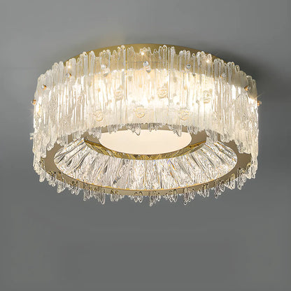 Modern Cylinder Crystal Ceiling Light for Living Room Use