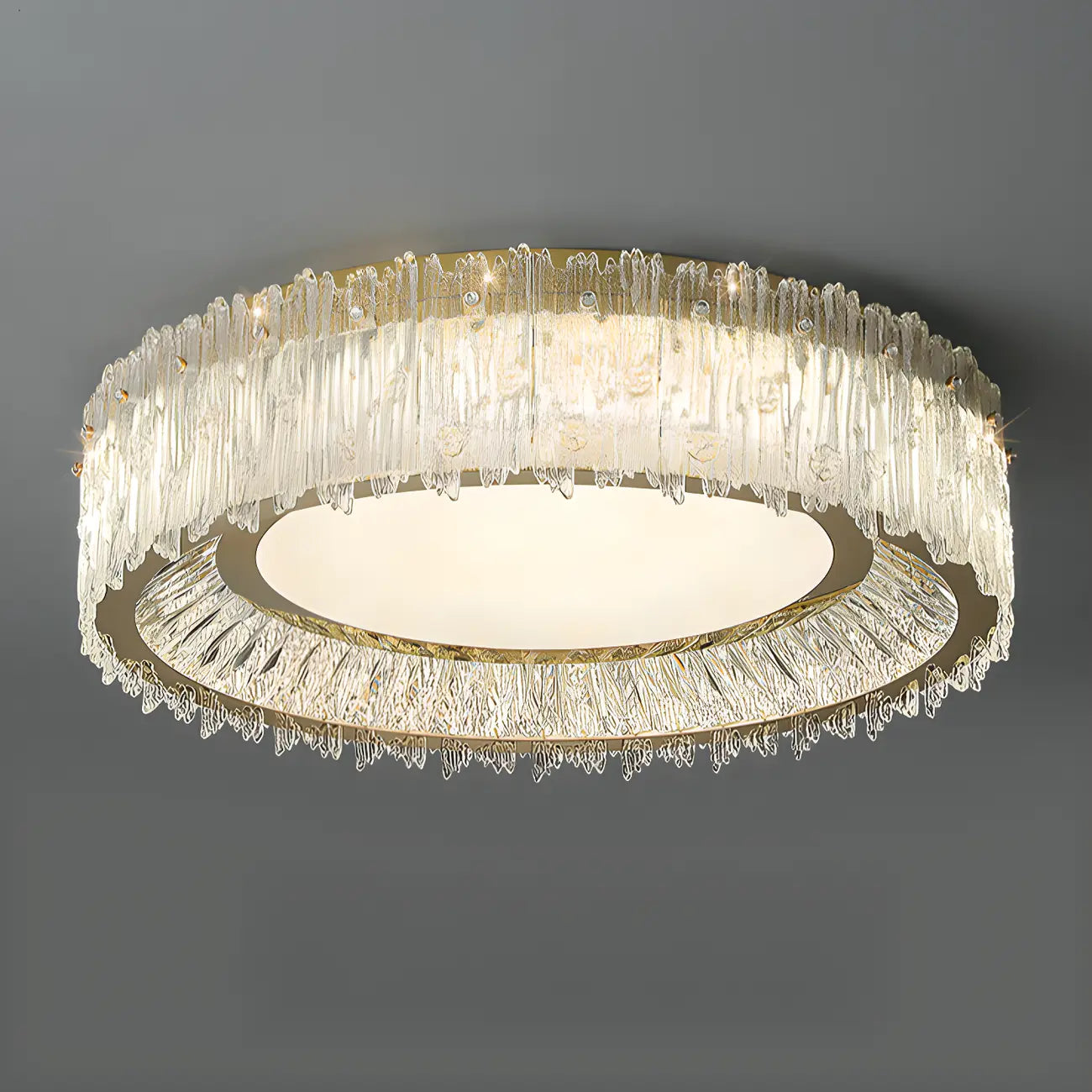 Modern Cylinder Crystal Ceiling Light for Living Room Use