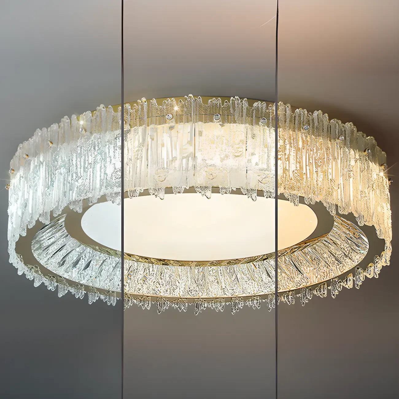 Modern Cylinder Crystal Ceiling Light for Living Room Use