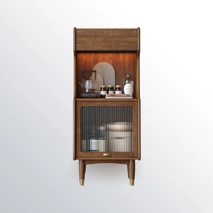 Modern Wooden Brown Wine Cabinet for Living Room Display