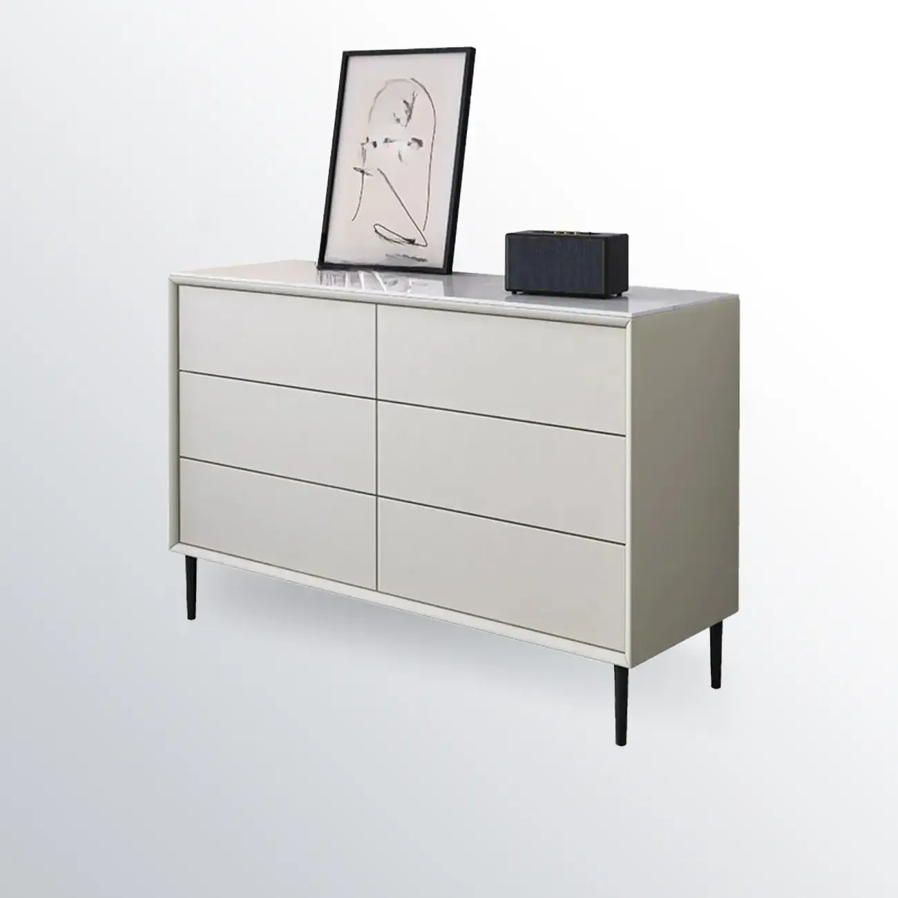 6 Modern Black Accent Cabinet for Bedroom & Living Room