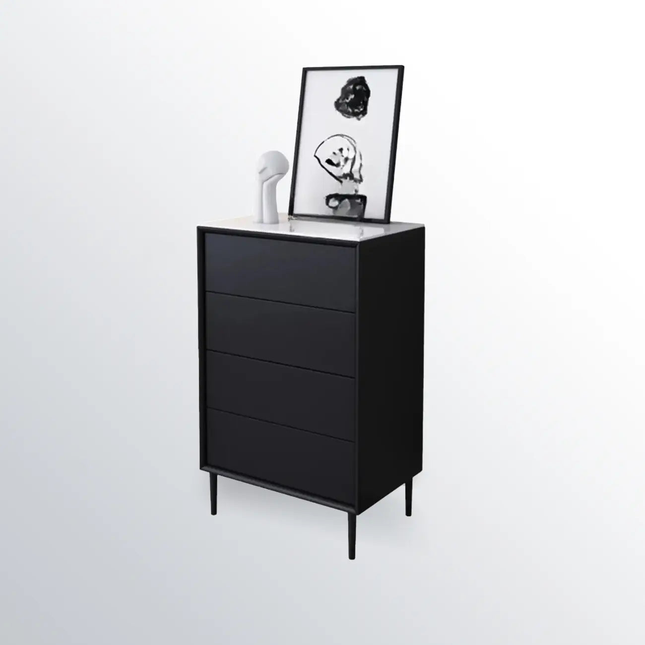 6 Modern Black Accent Cabinet for Bedroom & Living Room
