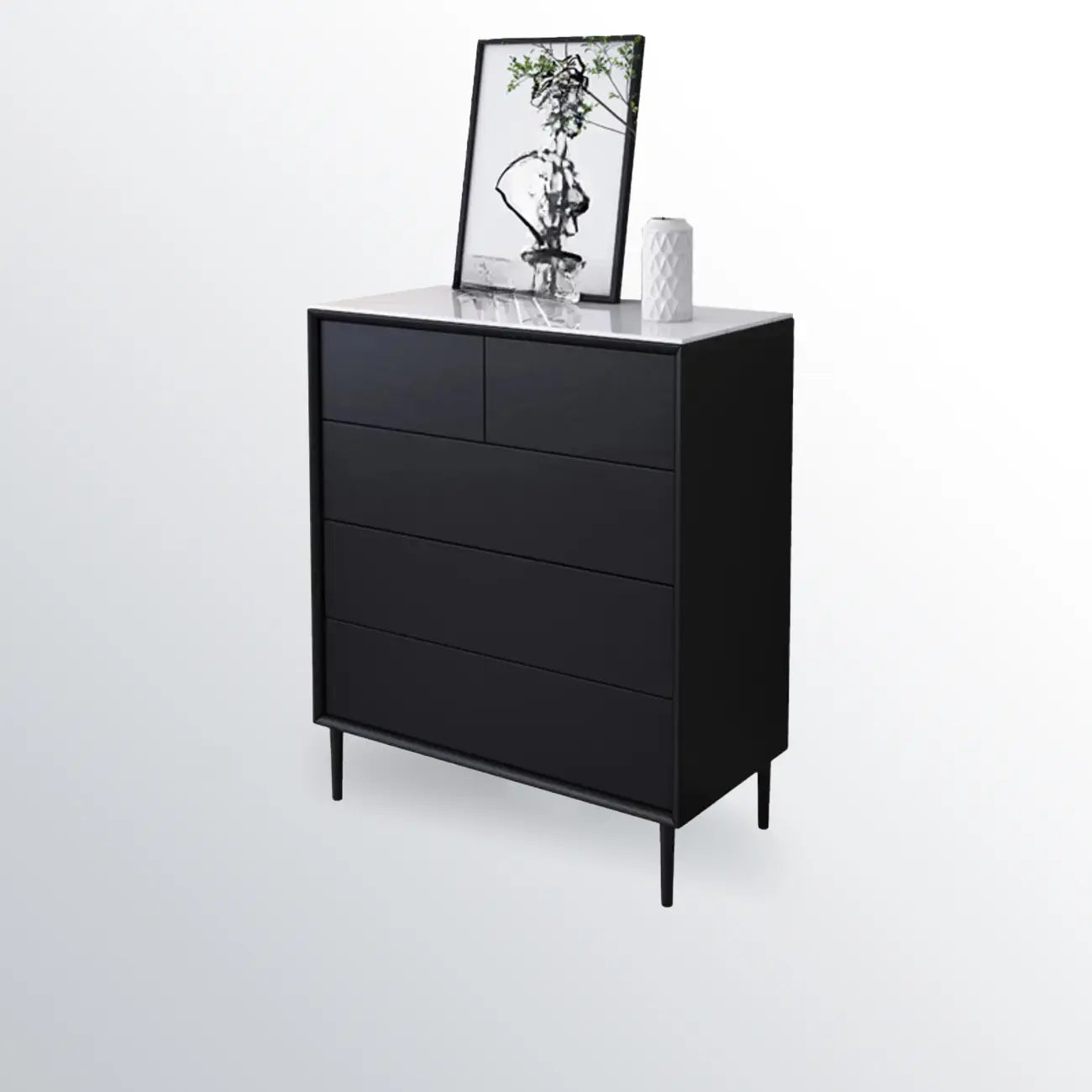 6 Modern Black Accent Cabinet for Bedroom & Living Room