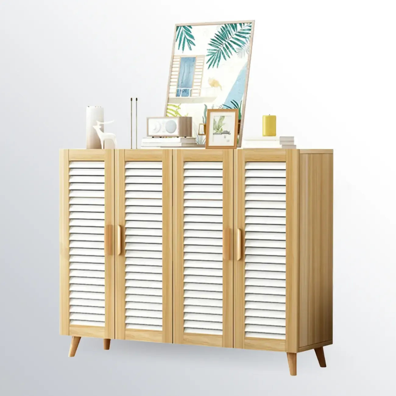 Modern Wooden Ventilated Storage Cabinet with Straight Legs
