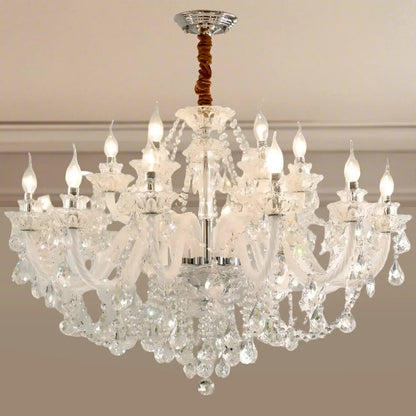 Sophisticated Clear Candelabra Shadeless Crystal Chandelier