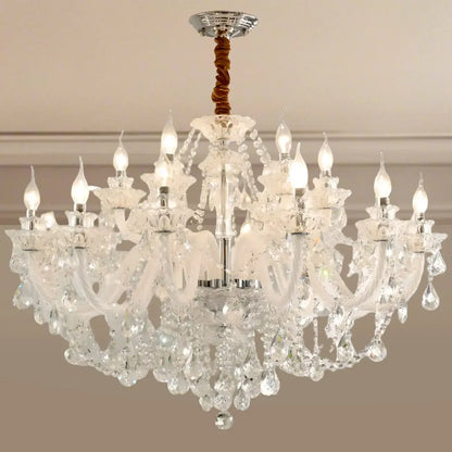 Sophisticated Clear Candelabra Shadeless Crystal Chandelier