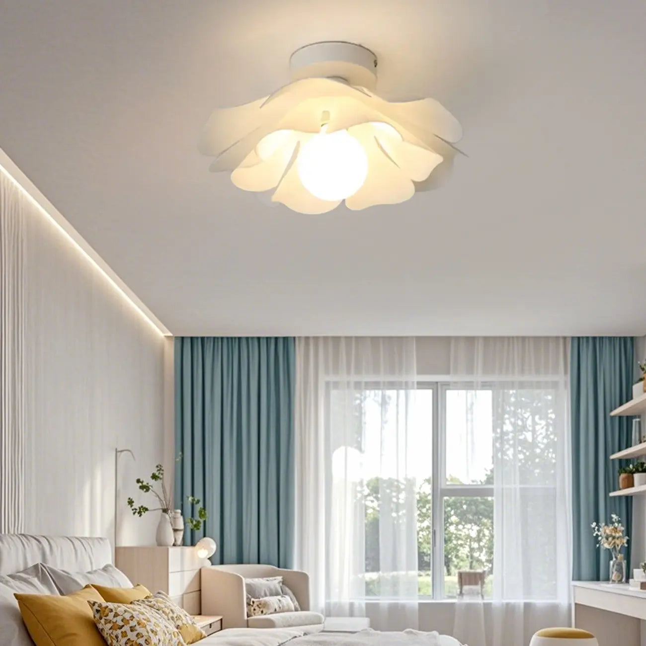 8 Elegant Floral Acrylic LED Ceiling Light for Indoor Use