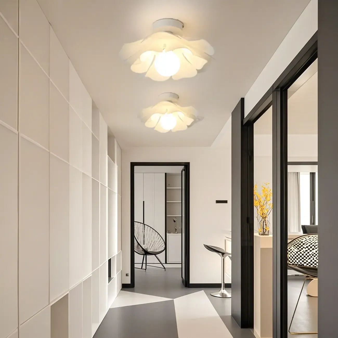 8 Elegant Floral Acrylic LED Ceiling Light for Indoor Use