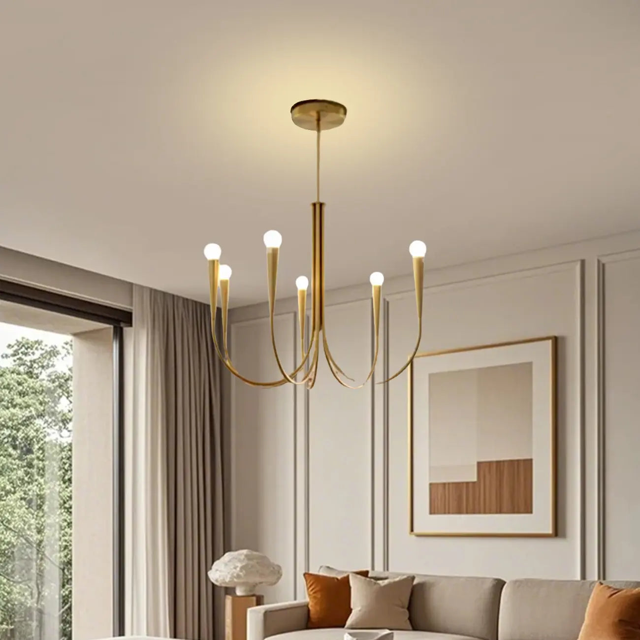 Mid-Century Branch Ceiling Chandelier with Adjustable Height