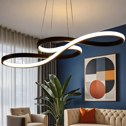 Modern White Linear LED Island Pendant Light with Multi Dimming