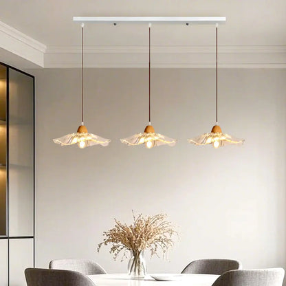 Elegant Clear Glass Floral Pendant Light with 3 Lights