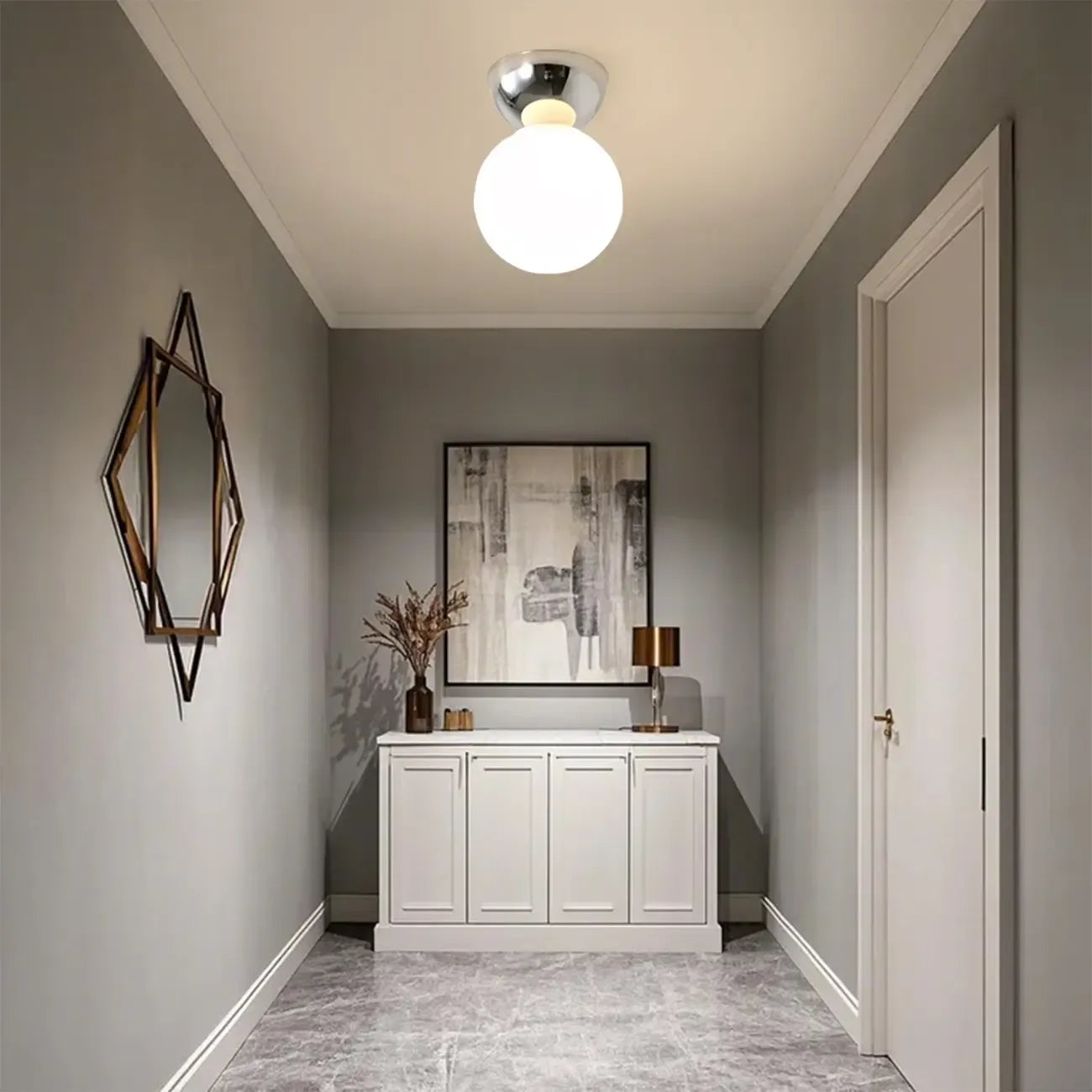 5 to 9 Inch Acrylic Globe Ceiling Light for Residential Use