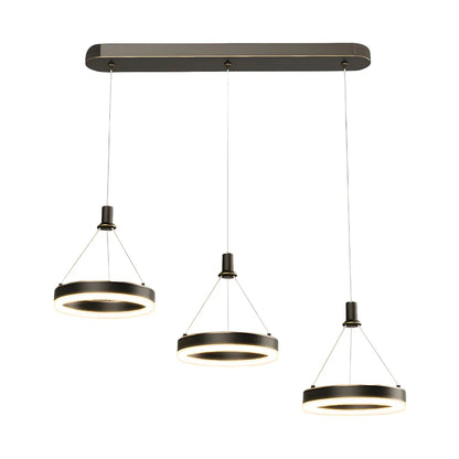 Geometric 3-Light Brass LED Island Pendant Light for Kitchen