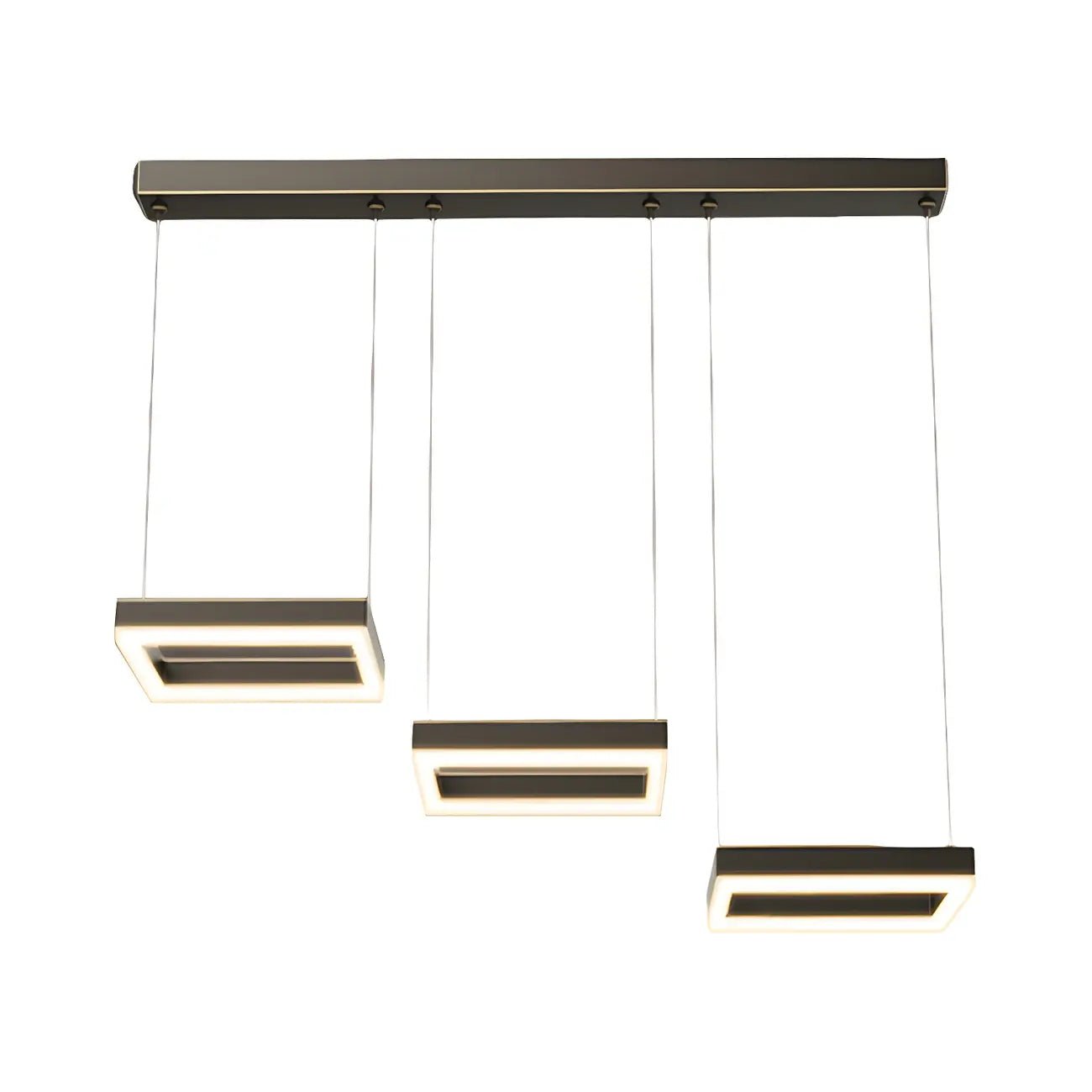 Geometric 3-Light Brass LED Island Pendant Light for Kitchen