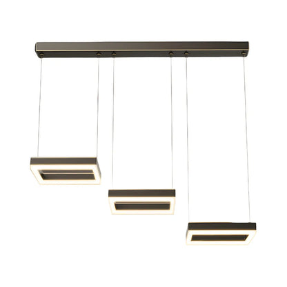 Geometric 3-Light Brass LED Island Pendant Light for Kitchen