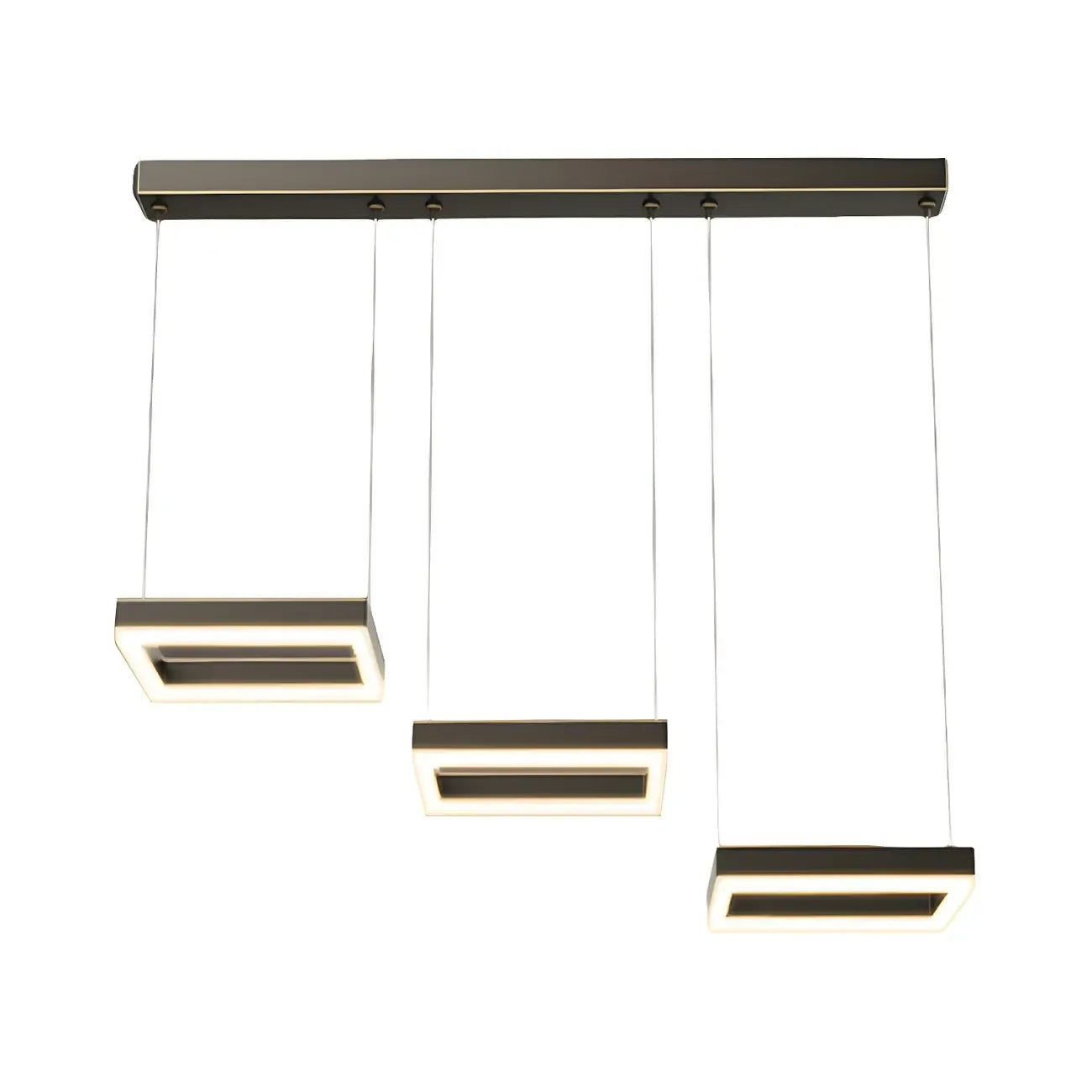 Geometric 3-Light Brass LED Island Pendant Light for Kitchen