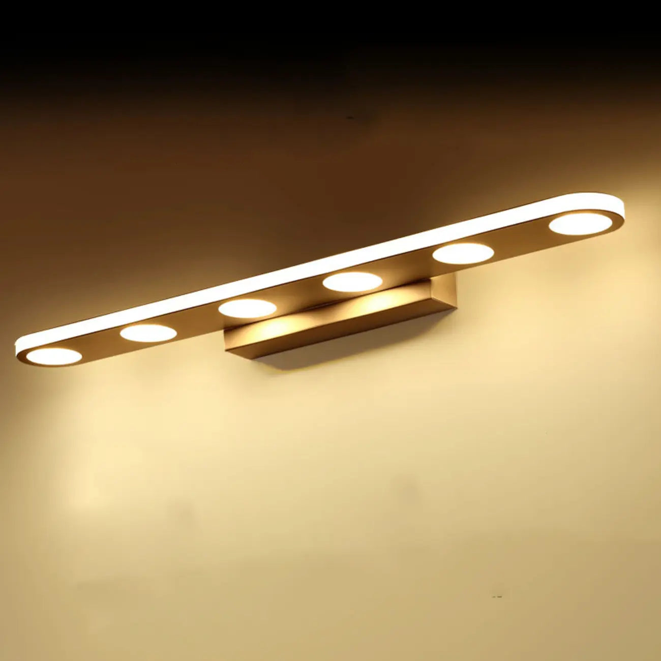 6-Light White Acrylic LED Bar Vanity Light for Bathroom