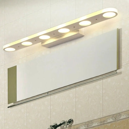 6-Light White Acrylic LED Bar Vanity Light for Bathroom