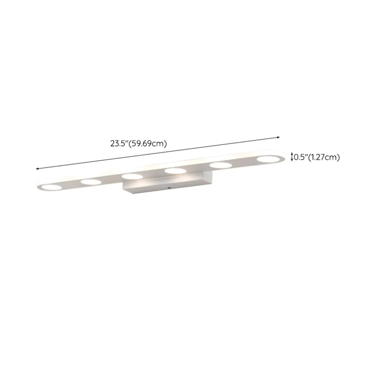 6-Light White Acrylic LED Bar Vanity Light for Bathroom