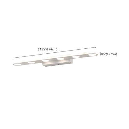 6-Light White Acrylic LED Bar Vanity Light for Bathroom