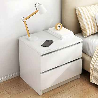 Modern Wood White Bedside Nightstand Drawer Storage