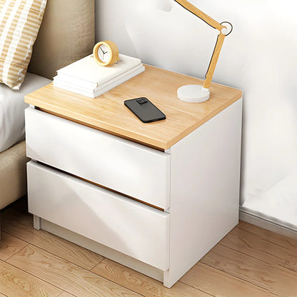 Modern Wood White Bedside Nightstand Drawer Storage