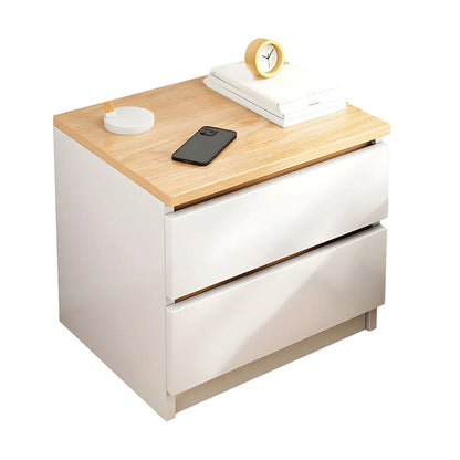 Modern Wood White Bedside Nightstand Drawer Storage