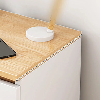 Modern Wood White Bedside Nightstand Drawer Storage