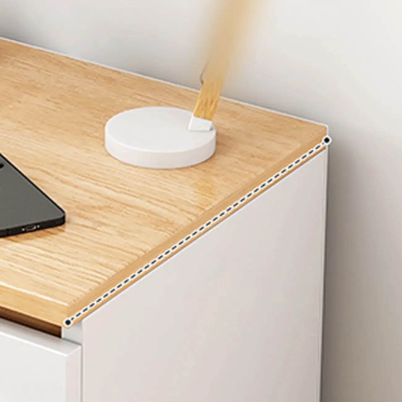 Modern Wood White Bedside Nightstand Drawer Storage